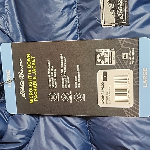 *Eddie Bauer Microlight IV Down Packable Jacket - Picture 6 of 9